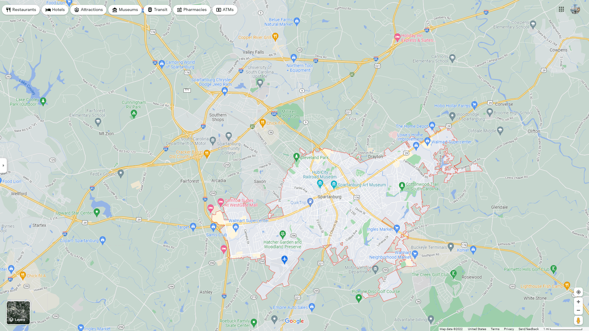 Spartanburg map